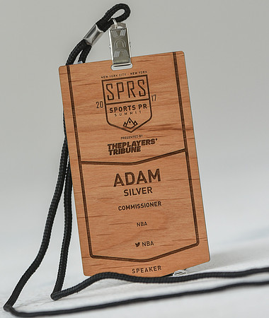 Customized Sports PR Summit name badge